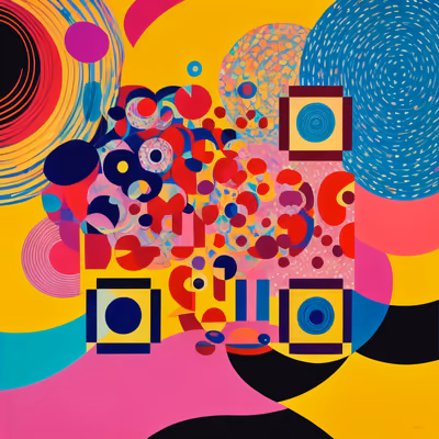 Colorful Circles Geometric Abstract QR Code Art — image 1