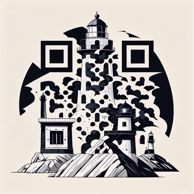Маяк на скалистых утёсах: QR-код для временных татуировок — изображение 1