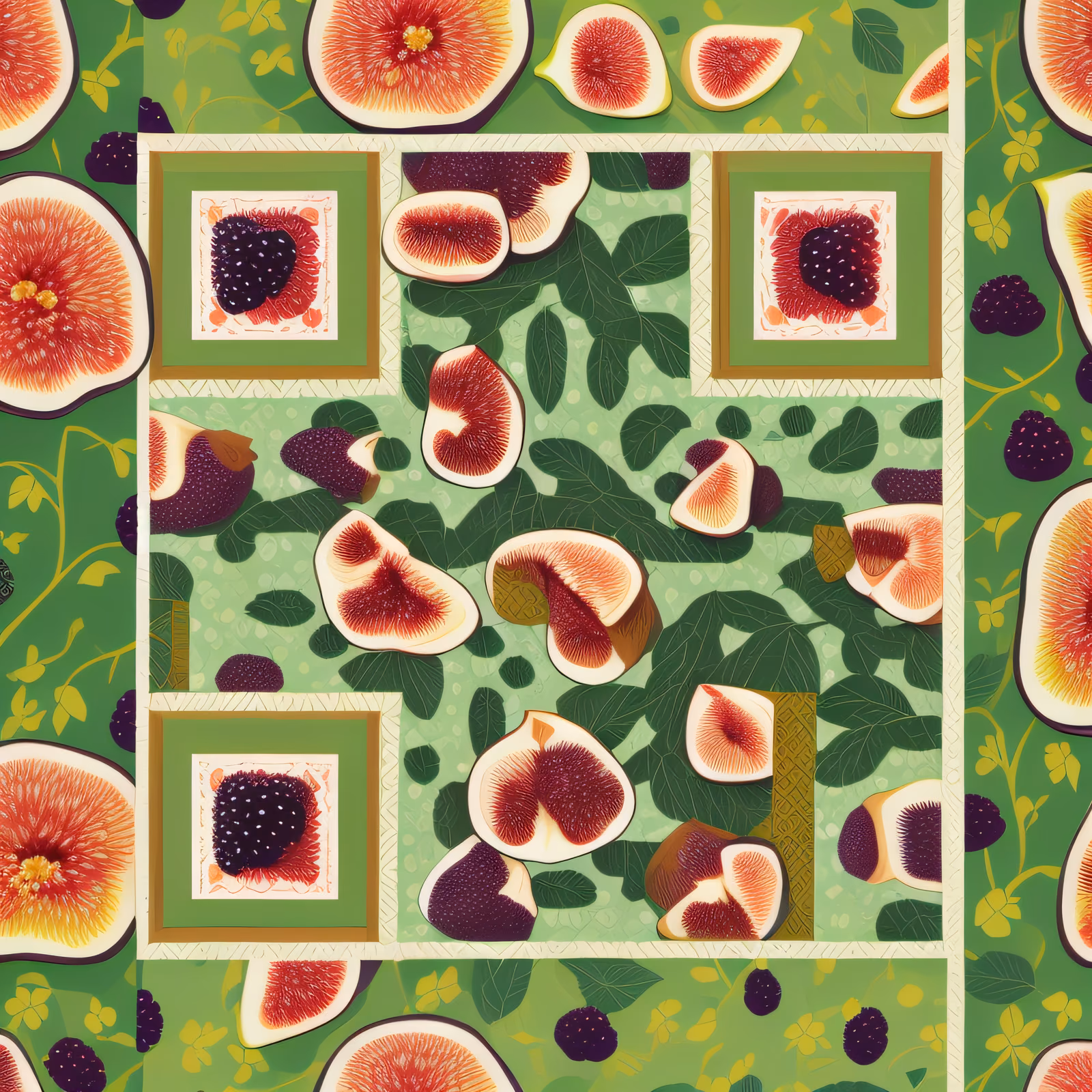 Fig and Blackberry Pattern QR Code for Packaging — image 1