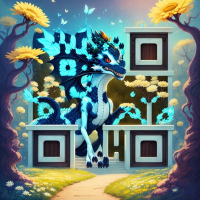 Blue Dragon Meadow Storybook QR Code for Posters