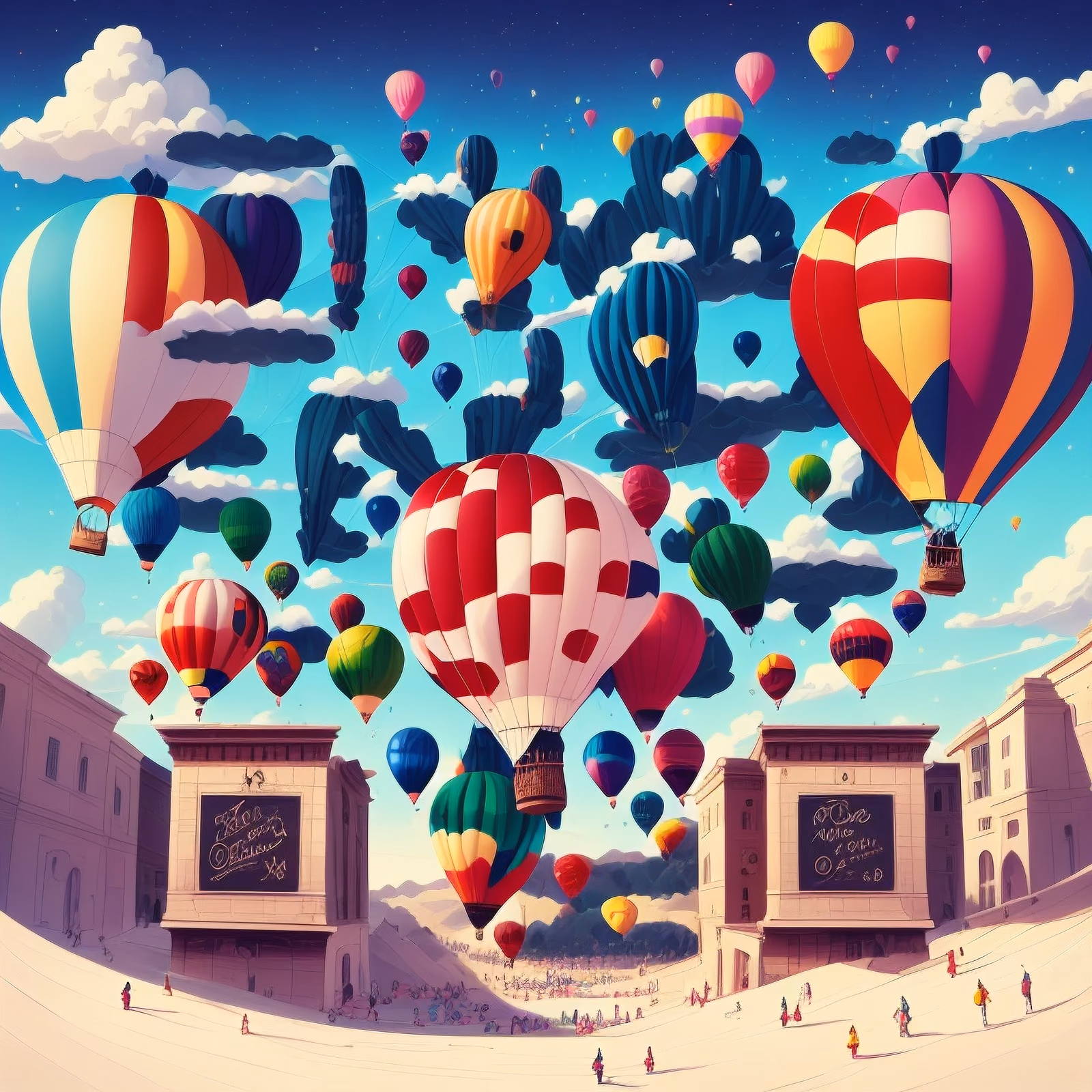 Hot Air Balloon Festival Cartoon QR Code for Posters — image 1