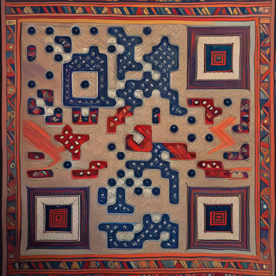Inuit Textile Pattern Folk QR Code Art — image 1