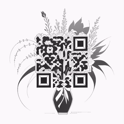 Iris Bouquet Ink Tattoo QR Code for Temporary Tattoos — image 1