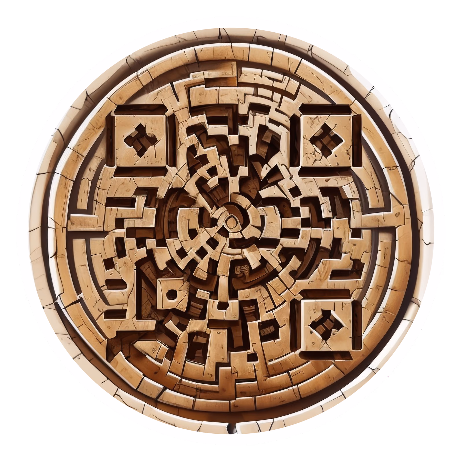 Ancient Labyrinth Stone Disc QR Code for Stickers — image 1