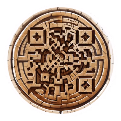 Ancient Labyrinth Stone Disc QR Code for Stickers — image 1