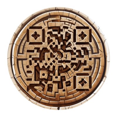 Ancient Labyrinth Stone Disc QR Code for Stickers