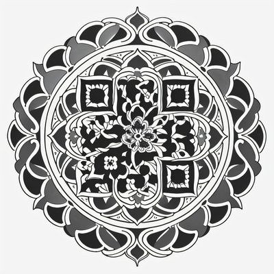 Anemone Flower Mandala Tattoo QR Code for Temporary Tattoos