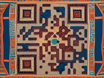 Mesoamerican Textile Pattern QR Code Art — image 1