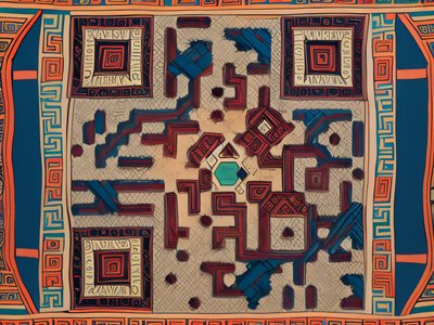 Mesoamerican Textile Pattern QR Code Art
