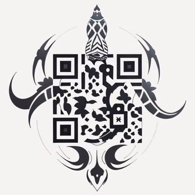 Polynesian Turtle Tattoo Symbol QR Code for Temporary Tattoos — image 1
