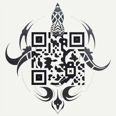 Polynesian Turtle Tattoo Symbol QR Code for Temporary Tattoos