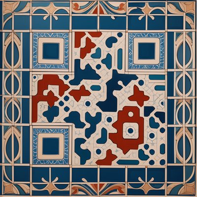 Azulejo Tile Pattern QR Code Art