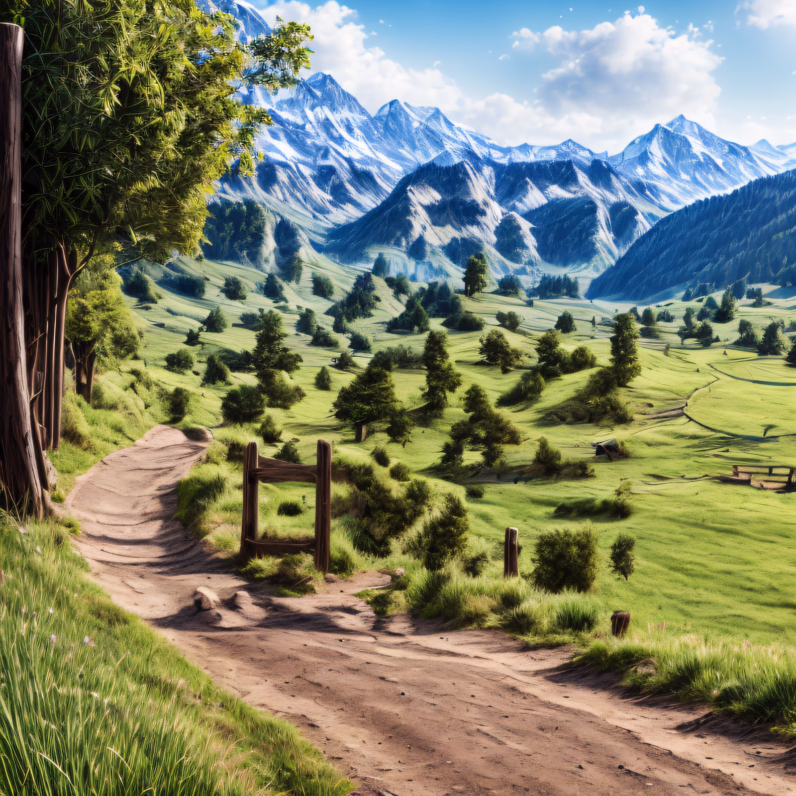 Alpine Meadow Path Photorealistic QR Code Art — image 1