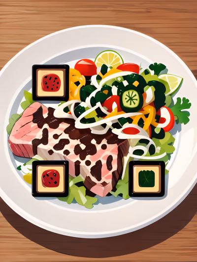 Steak Dish Cartoon QR Code for Restaurant Menus — image 1