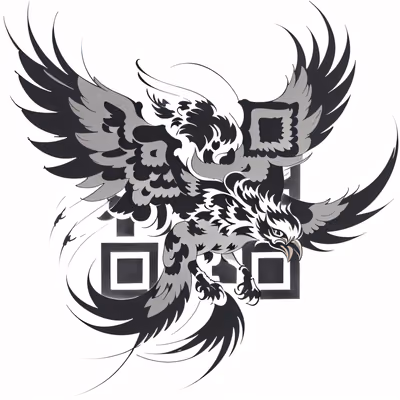 Tribal Phoenix Tattoo Ink QR Code for Temporary Tattoos — image 1
