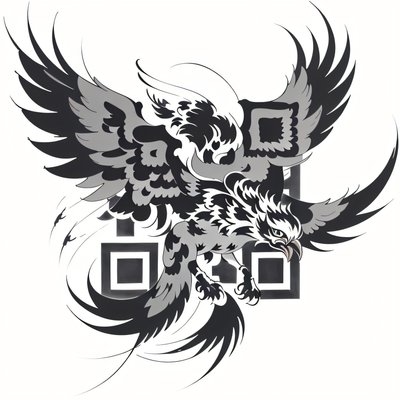 Tribal Phoenix Tattoo Ink QR Code for Temporary Tattoos