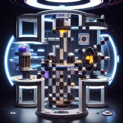 Retrofuturist Anti Gravity Lab 3D QR Code for Posters