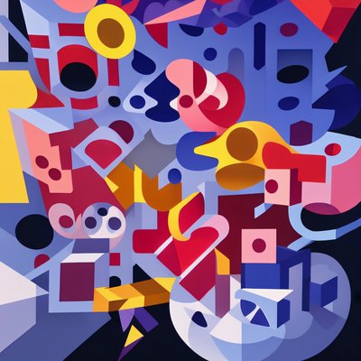 Colorful 3D Geometric Shapes Vector QR Code for Posters