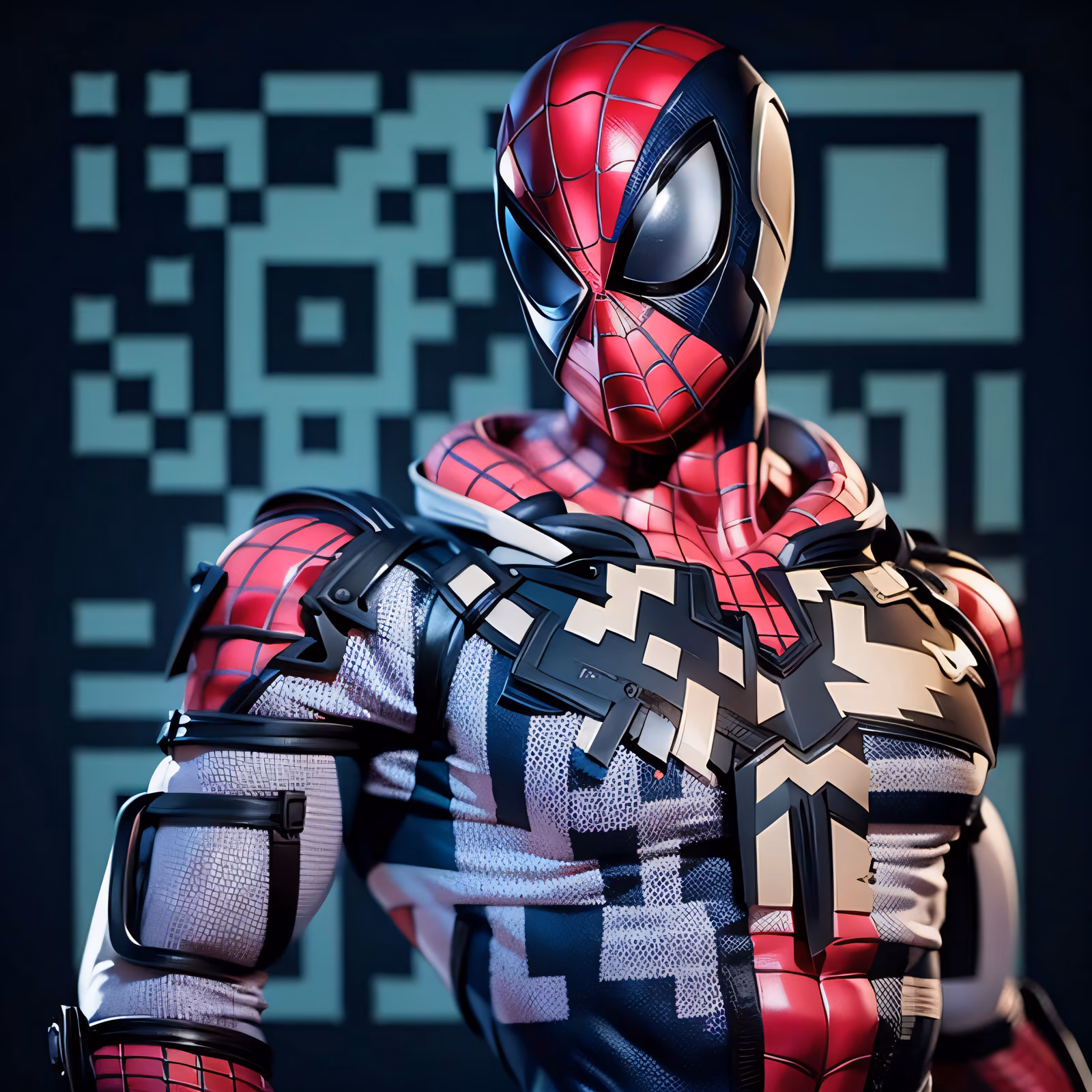 Spider Hero 3D Render QR Code for Posters — image 1