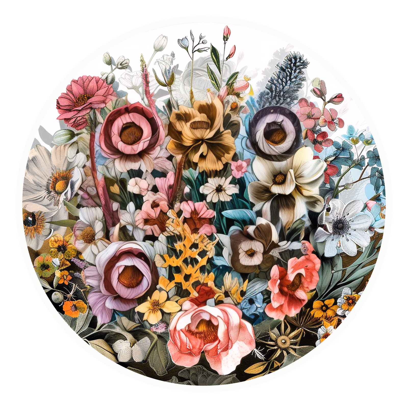 Mixed Blossom Floral Collage QR Code for Stickers — image 1
