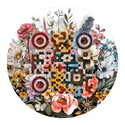 Mixed Blossom Floral Collage QR Code for Stickers — image 1
