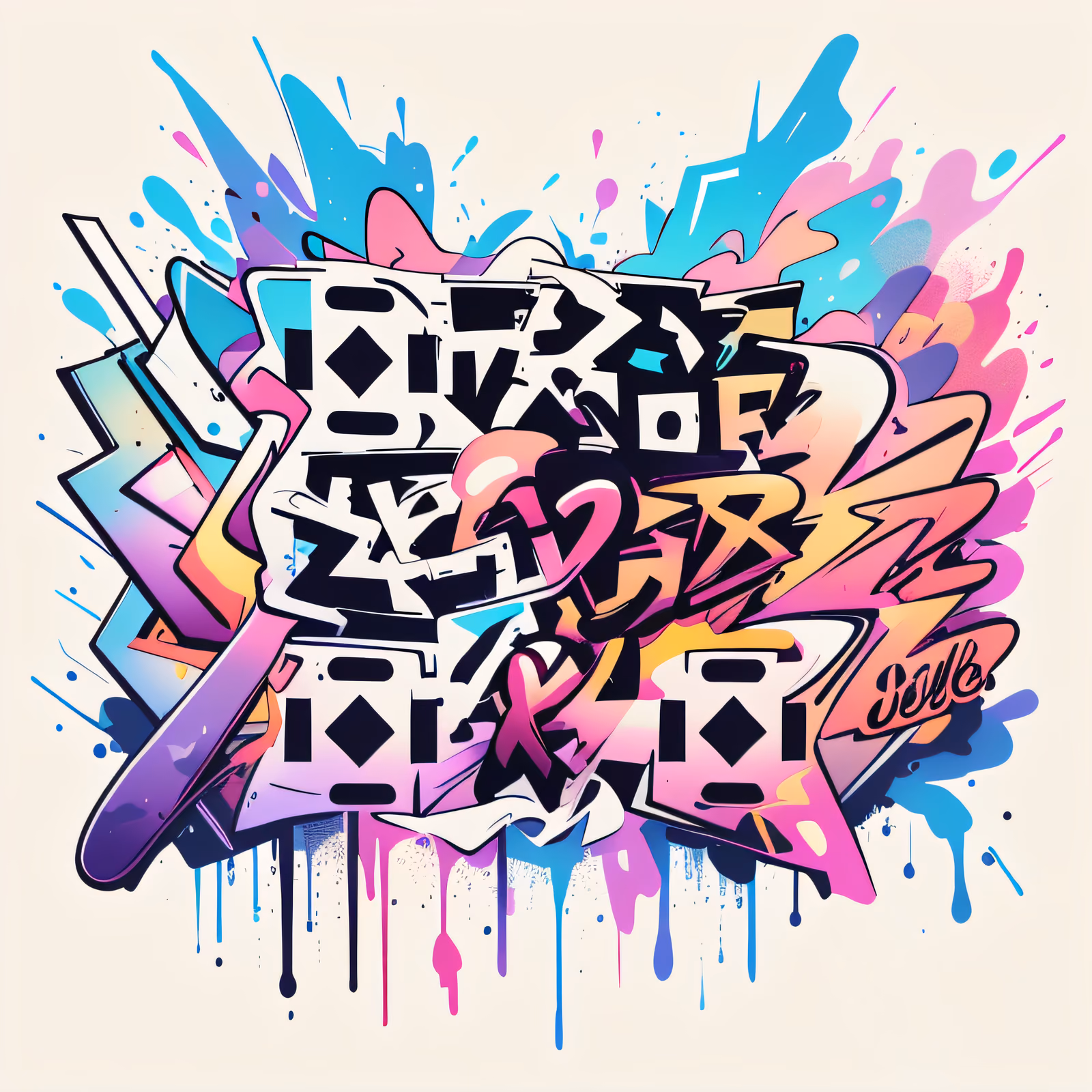 Graffiti Lettering Street Art QR Code for Apparel — image 1