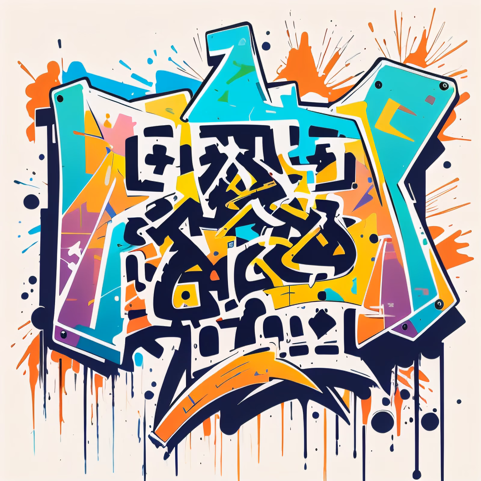 Graffiti Lettering Street Art QR Code for Apparel — image 1