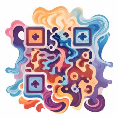 Flowing Waves Abstract Vector QR Code for Stickers — image 1