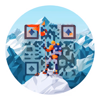 Mountain Climber Low Poly QR Code for Stickers — image 1