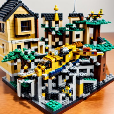 Yellow Brick Plane Town QR Code for Packaging