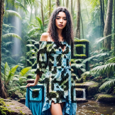 Woman in Rainforest Photorealistic QR Code Art — image 1