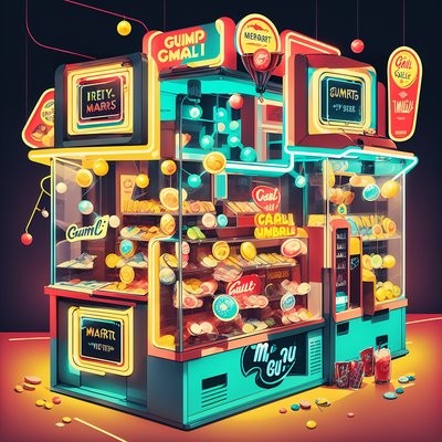Retro Mini Mart Neon Kiosk QR Code for Window Displays