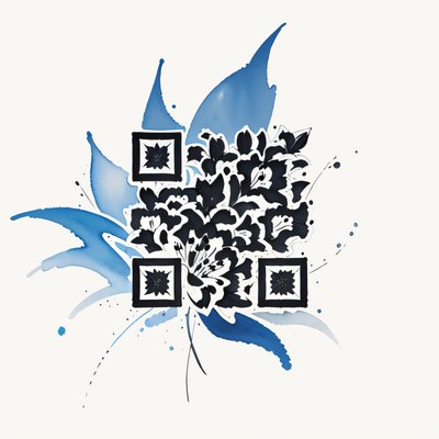 Lily Ink Watercolor QR Code for Temporary Tattoos