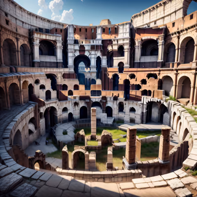 Ancient Colosseum Ruins 3D QR Code for Posters — image 1