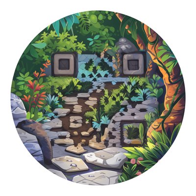 Дорожка из каменных плит в саду: векторный QR-код для наклеек
