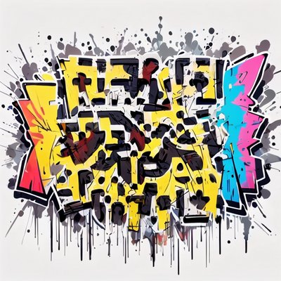 Graffiti Lettering Street Art Sticker Art QR Code for Stickers