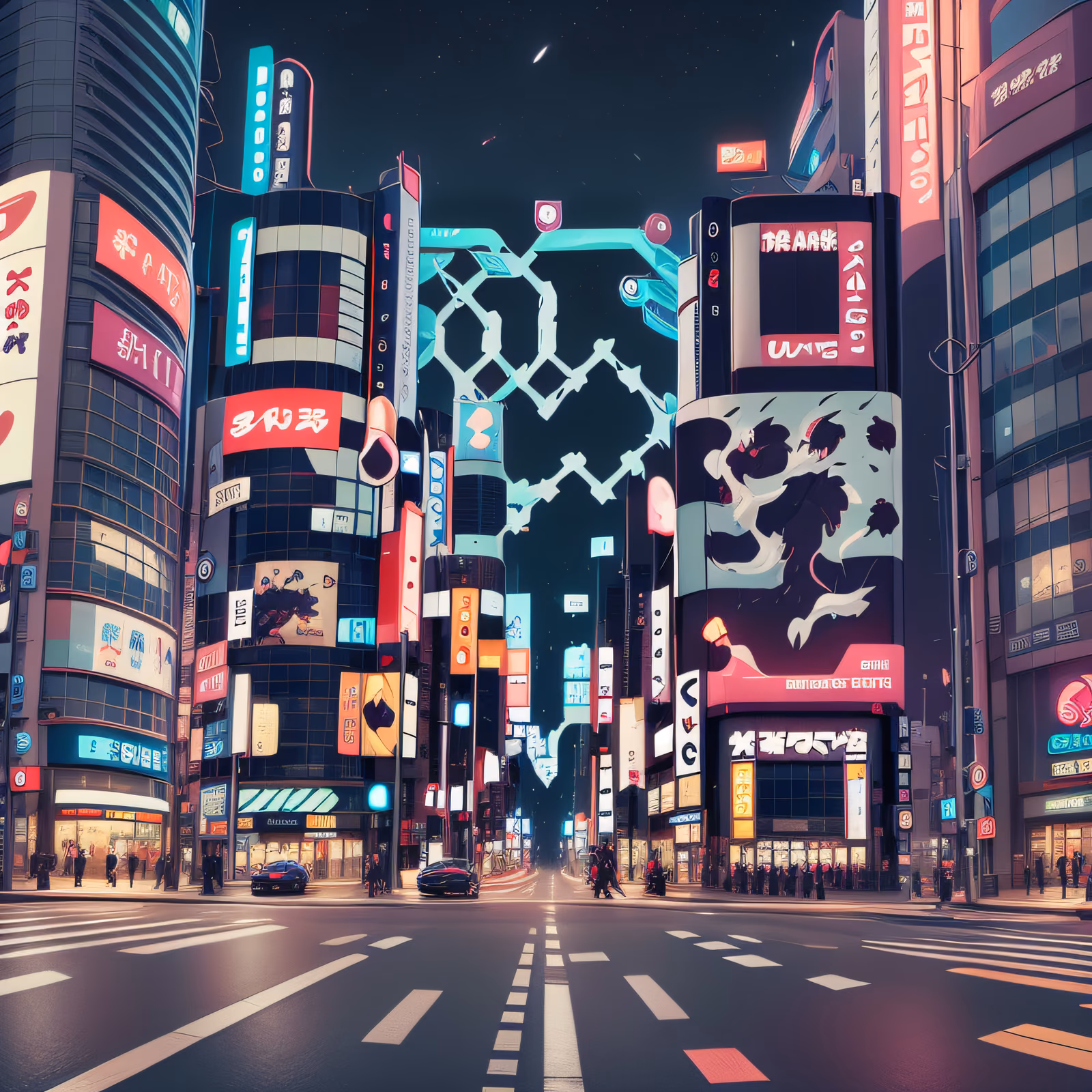 Tokyo Shibuya Night Game Art QR Code for Posters — image 1