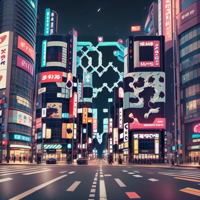Tokyo Shibuya Night Game Art QR Code for Posters