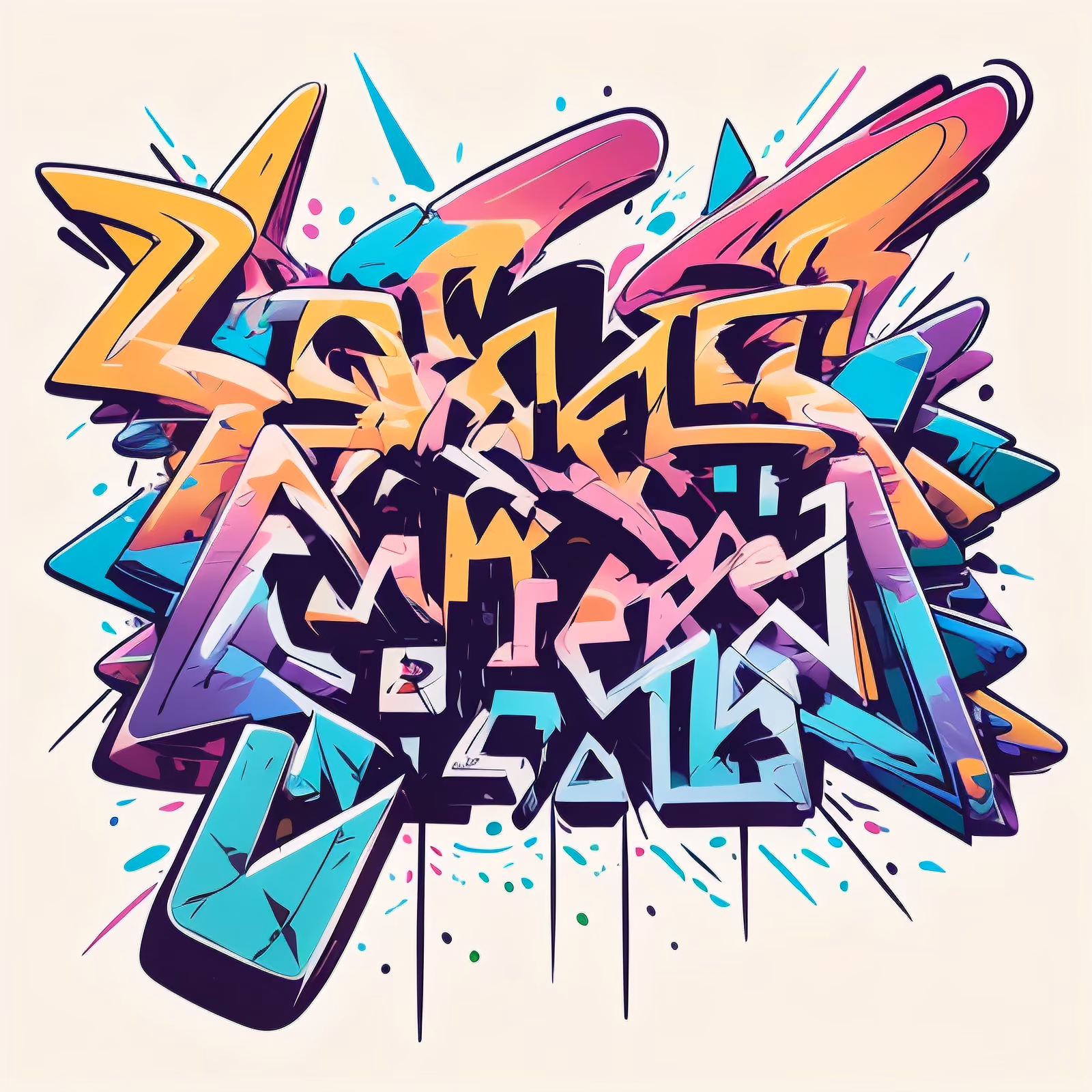 Wildstyle Graffiti Lettering QR Code for Stickers — image 1