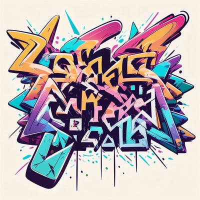 Wildstyle Graffiti Lettering QR Code for Stickers