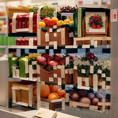 Grocery Shelf Produce Photorealistic QR Code for Packaging