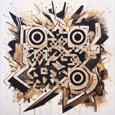 Graffiti Lettering Burst Symbol QR Code for Posters — image 1