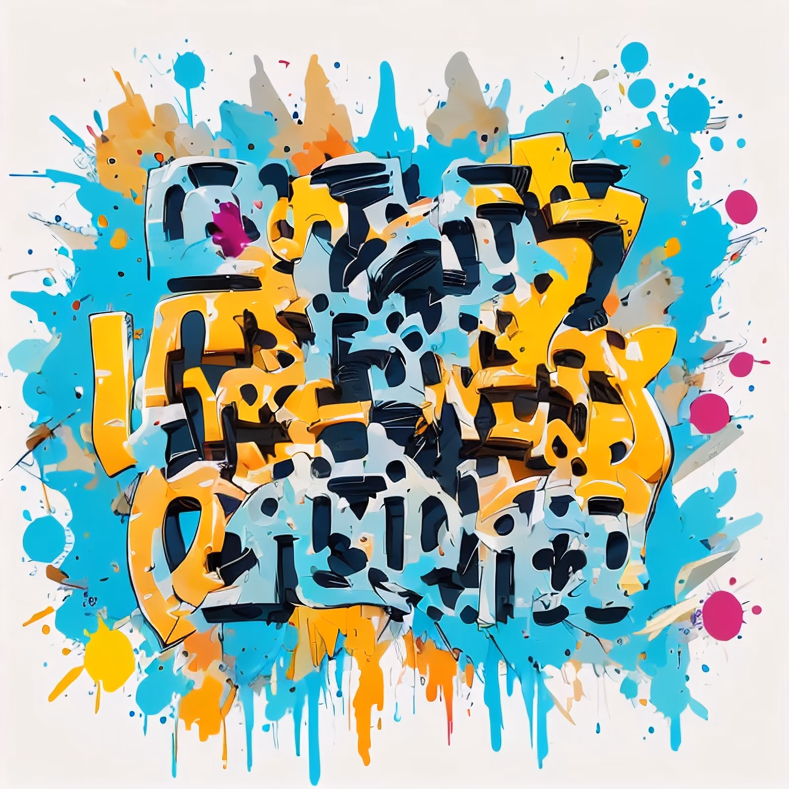 Graffiti Lettering Street Art Stylized Illustration QR Code for Posters — image 1