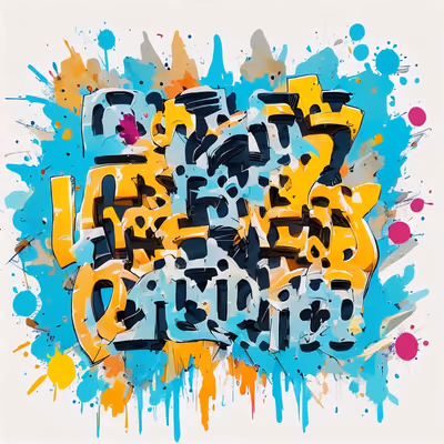 Graffiti Lettering Street Art Stylized Illustration QR Code for Posters — image 1