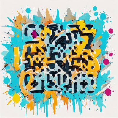 Graffiti Lettering Street Art Stylized Illustration QR Code for Posters