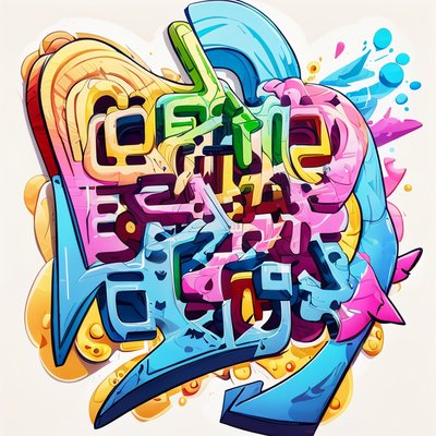 Colorful Graffiti Lettering Calligraphy & Lettering QR Code for Stickers