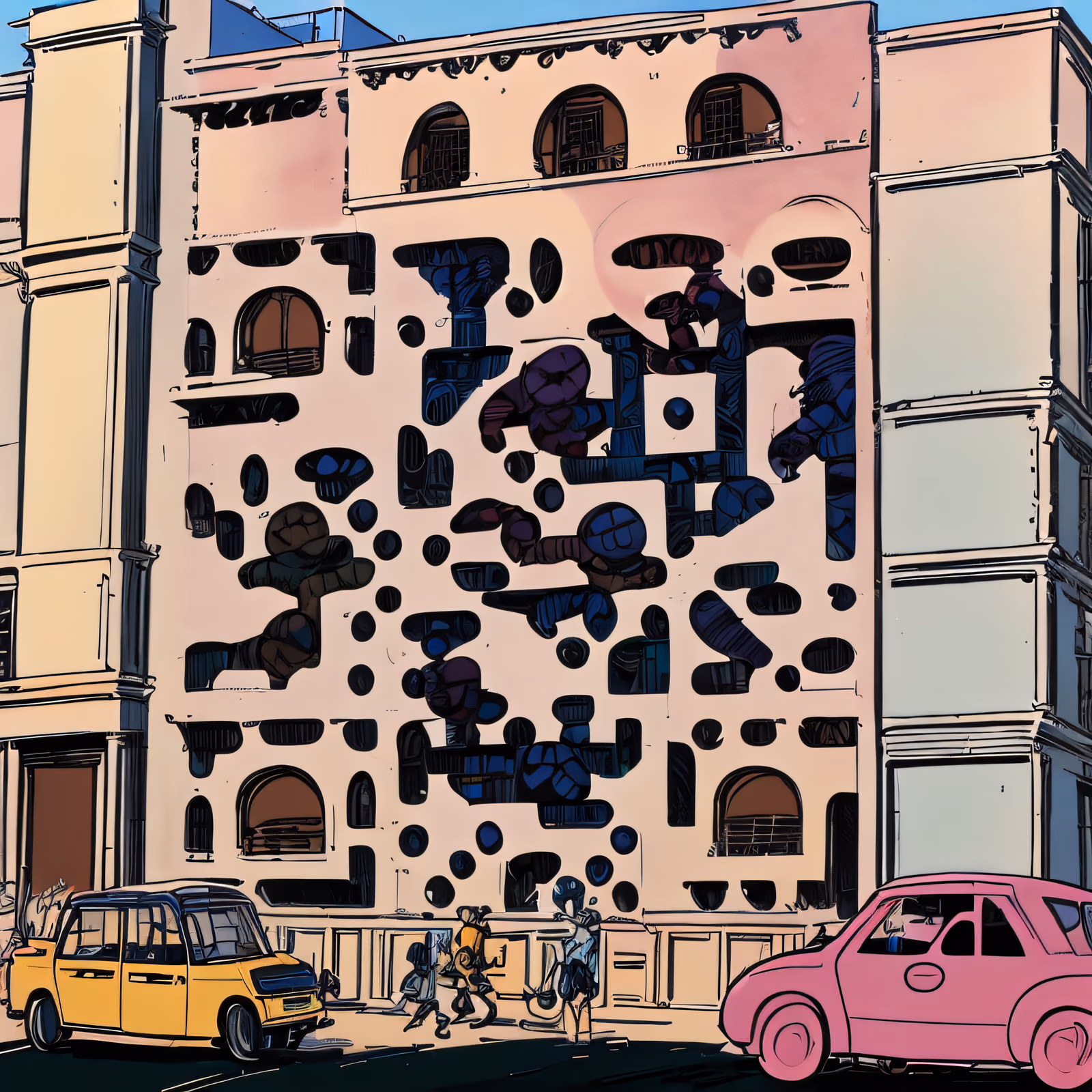 Pink City Building Comic Book QR Code Poster — image 1