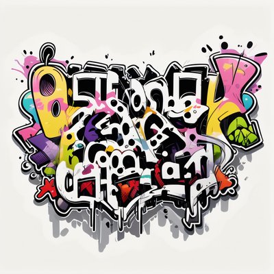 Graffiti Wildstyle Lettering Sticker Art QR Code for Stickers