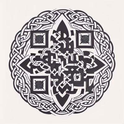 Celtic Knot Medallion Tattoo QR Code for Temporary Tattoos — image 1