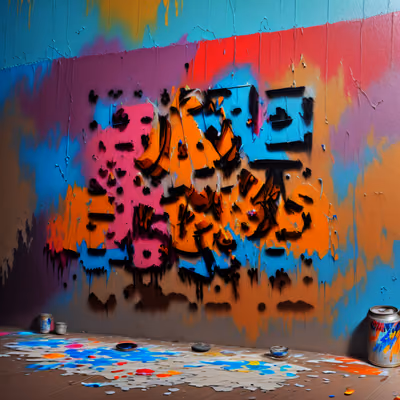 Graffiti Paint Wall Painterly QR Code Art — image 1